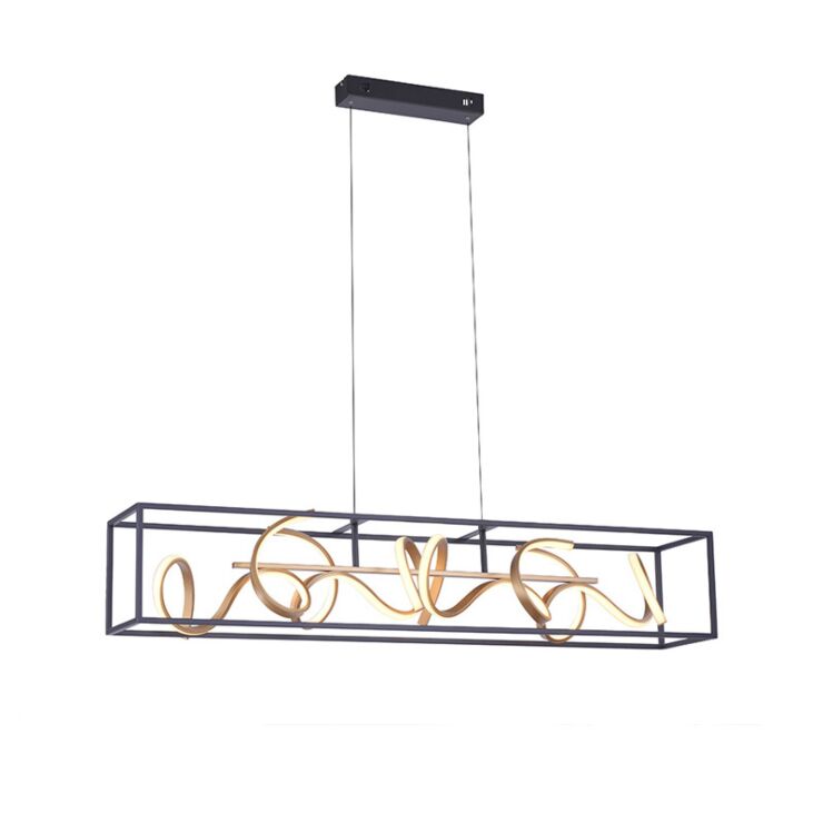 Hanging lamp black with gold