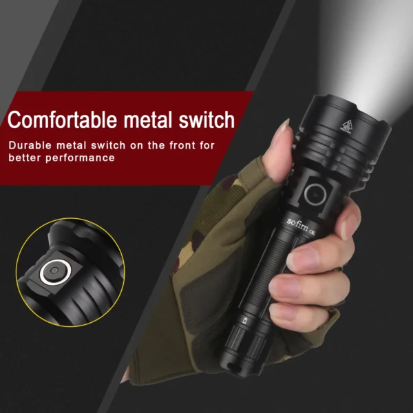 Sofirn C8L 21700 3100lm Flashlight Powerful Tactical USB-C Rechargeable XHP50D HI LED Torch EDC Outdoor Hunting Lantern