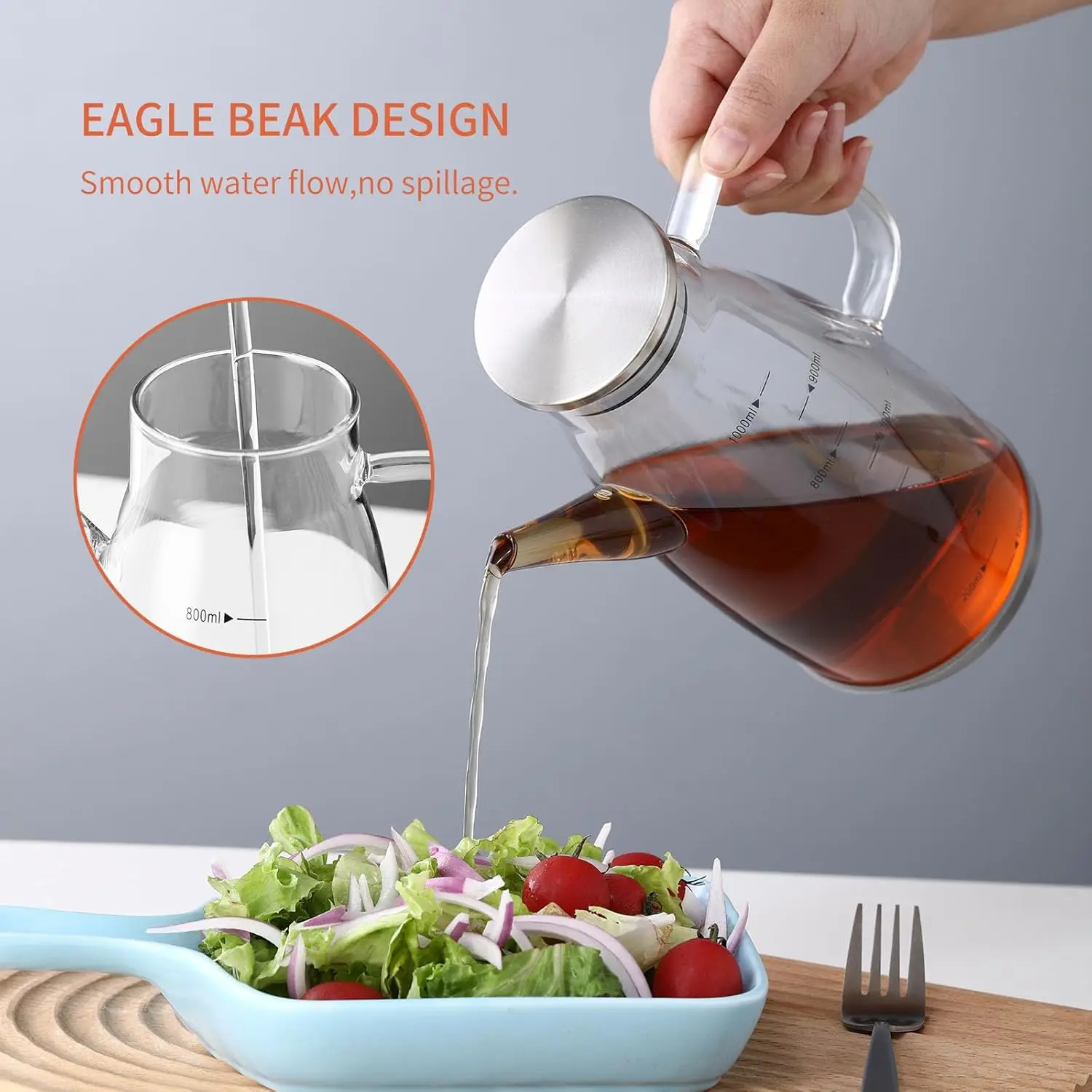 Large Glass Oil Dispenser Bottle for Kitchen Cooking Recipiente Para Aceite De Cocina Olive Oil - Image 6