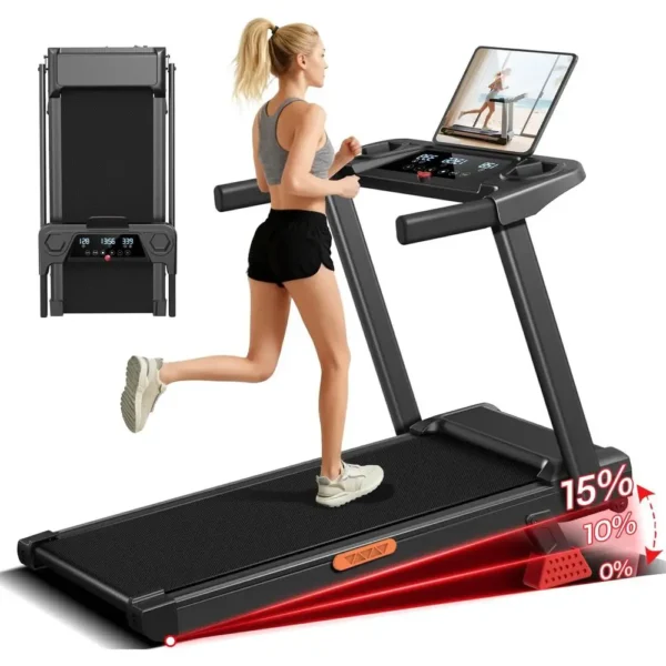 15% Off: 3-in-1 Adjustable Treadmill with Incline, Portable with Handle, 3.0HP Quiet Walking Pad, 12 Auto Modes, Three Speeds