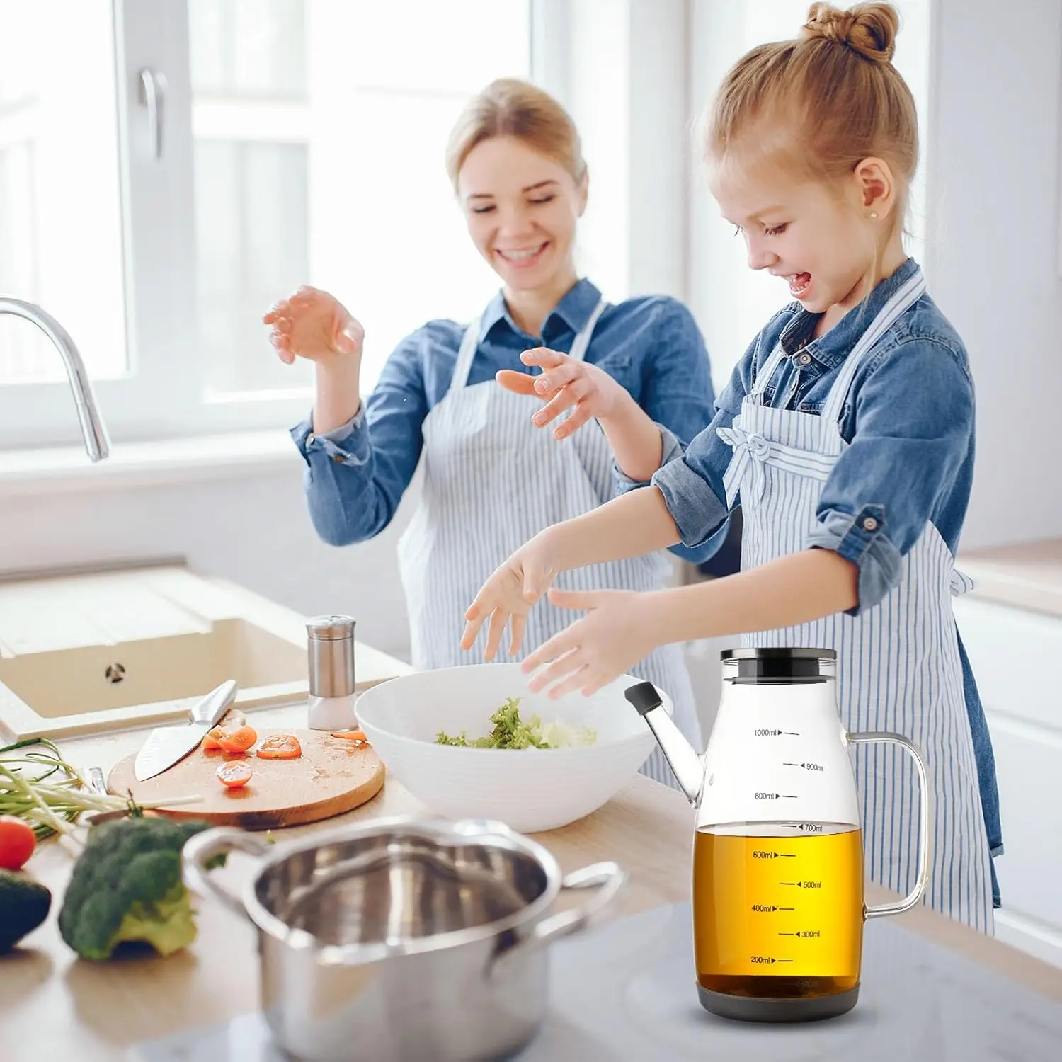 Large Glass Oil Dispenser Bottle for Kitchen Cooking Recipiente Para Aceite De Cocina Olive Oil - Image 3