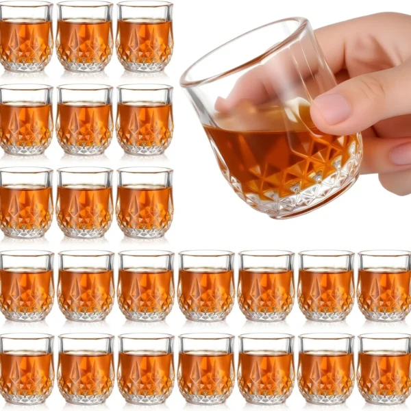 2.7oz Mini Shot Glasses Set Tasting Glasses Heavy Base Clear Shot Cup Cute Cordial Mini Wine Cups for