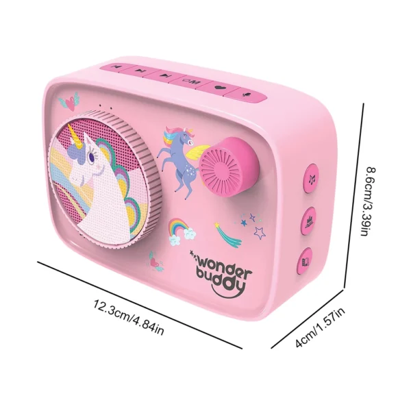 Kids Screen-Free Audio Player 500+ Preloaded Stories & Rhymes with Storybook DIY Art Kit Voice Recorder BT for Girls 3+ Years