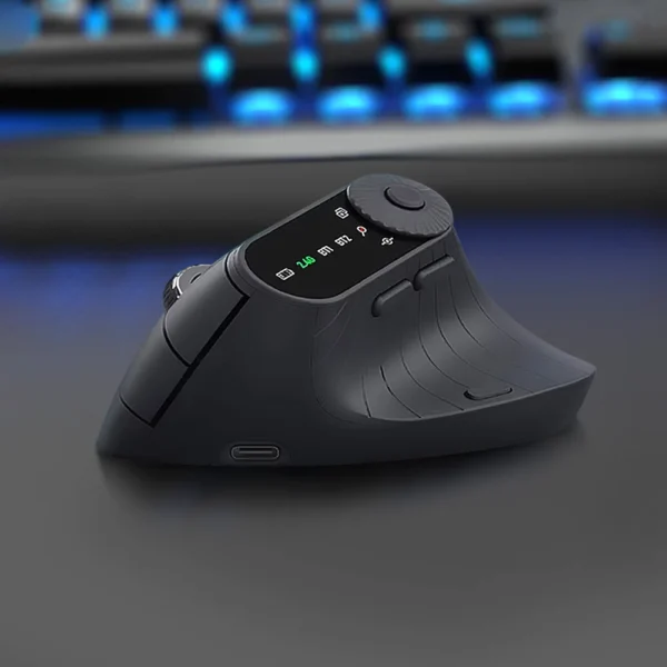 Vertical Ergonomic Mouse Rechargeable Bluetooth-Compatible +2.4GHz 1000/1200/1600/2400 DPI for Laptop Laptop PC MacBook Windows