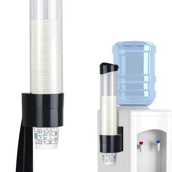 Cup Dispenser, Water Cooler Pull Type Cup Holder Fits 5oz - 7oz Cone or Flat Bottom Cups, Countertop