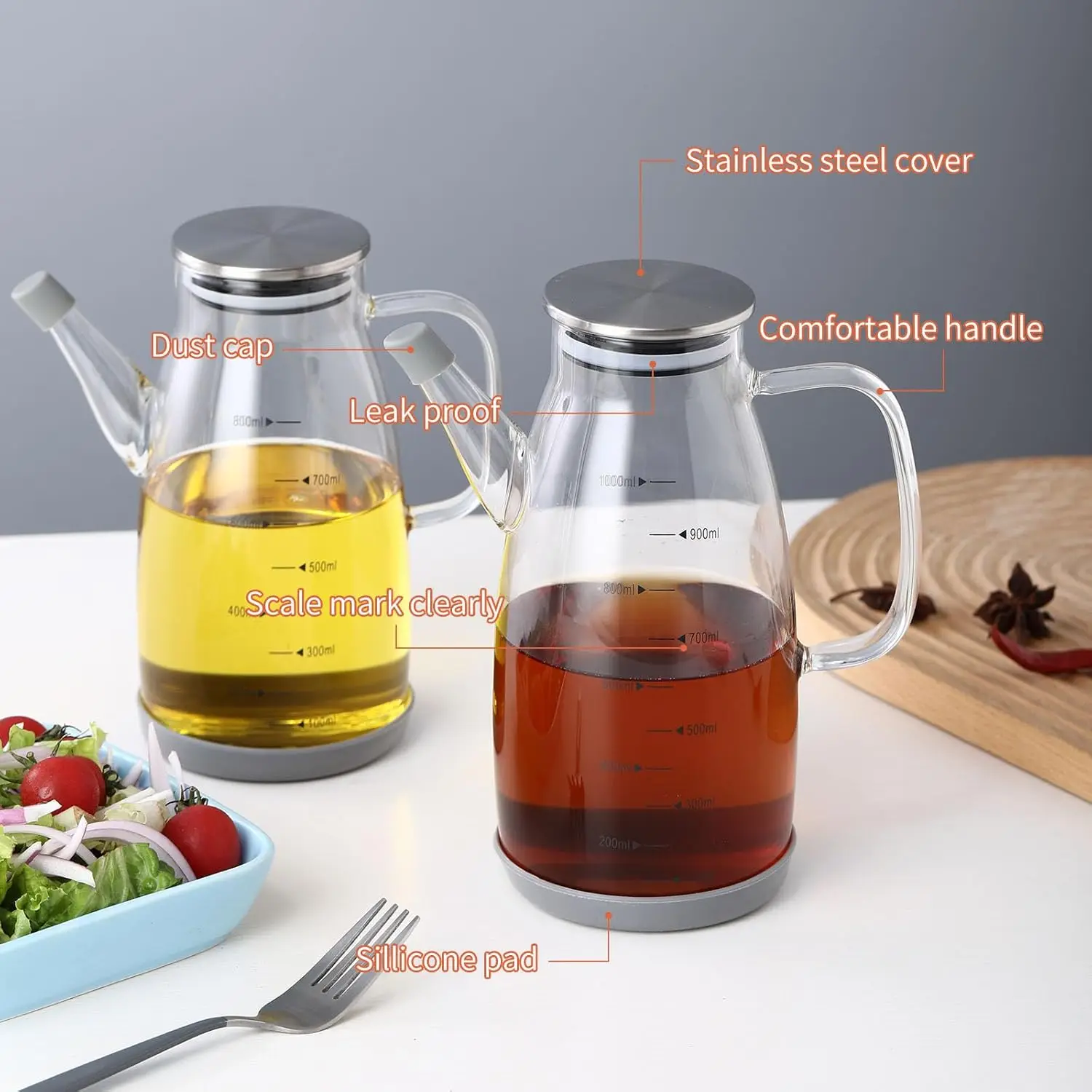 Large Glass Oil Dispenser Bottle for Kitchen Cooking Recipiente Para Aceite De Cocina Olive Oil - Image 2