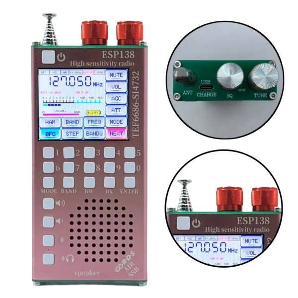 Dual Modes Multifunctional BT Radio ESP138 ESP32 SI4732 RDS Data Display Radio Type-C Charging for Bluetooth-Compatible Speakers