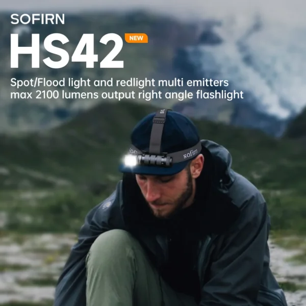 SOFIRN HS42 2100lm 6000K Multi light Sources 3000mah Headlamp SST40 LED Red light Torch USB C Rechargeable