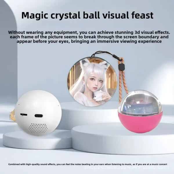 DIY Custom Photo Video Player 3D Smart LED Crystal Ball Display Basic&WiFi Version Unique Home Decor Gift Birthday Holiday Gift