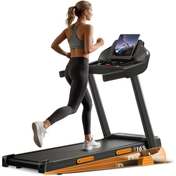 3-in-1 Portable Folding Treadmill with Incline, 12 Workout Programs, 400 lbs Capacity