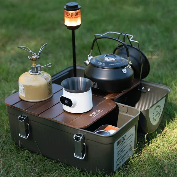 Vintage Metal Lunchbox with Handle and Latch Picnic Box 9.5L Storage Boxes Stores Food Drinks Water Bottle